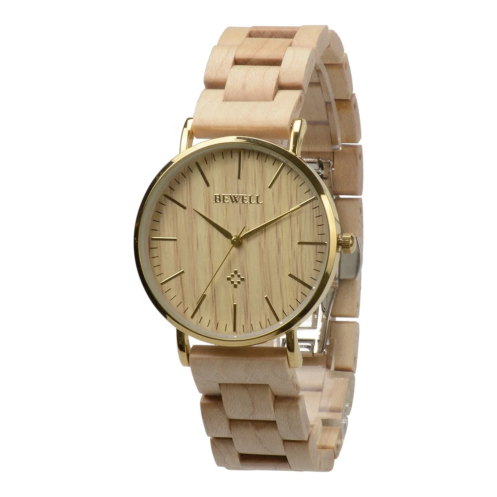 2023 Alibaba Top Seller Bewell Wooden Watches for Men and Women Sustainable Wood Watch Men Custom Logo Watches Men Women Wrist