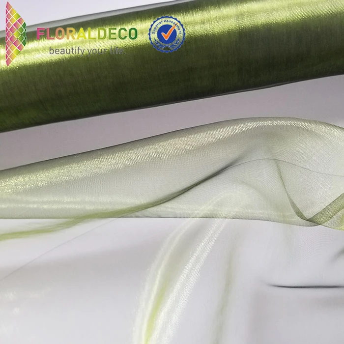 100% polyester Two Tone Organza Roll for Flower Wrapping double colors Organza Fabric For Wedding