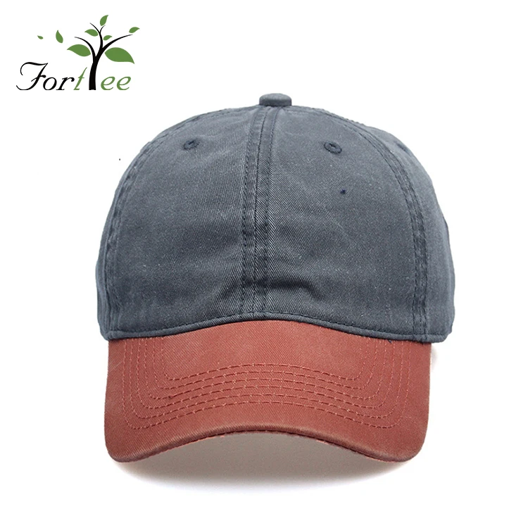 custom washed Vintage Distressed Adjustable Men Women Denim Plain Jeans Caps vintage baseball cap