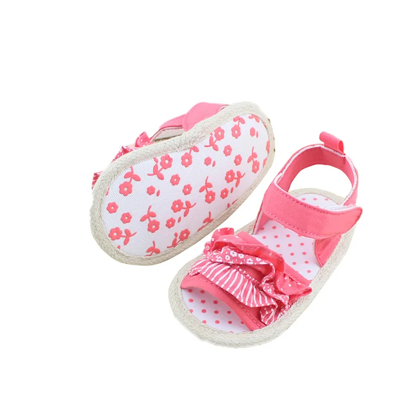 2016 Toddler Infant Baby Girl Pleated Lace Soft Sole Sandals Summer Crib Princess Shoes