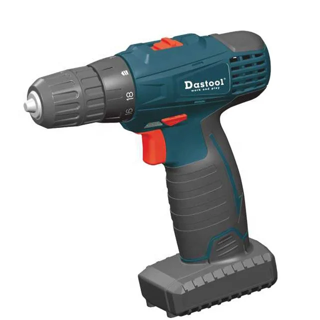 Dastool High Performance 2 batteries rechargeable 18V 10mm Cordless Drill HJ1506