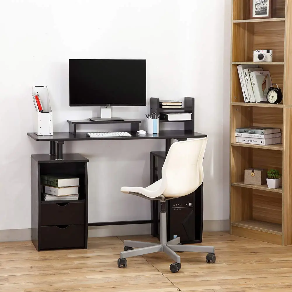 Computer Desk  Office Study Desk Computer PC Laptop Table Gaming Table with CPU Cupboard and 2 Drawers