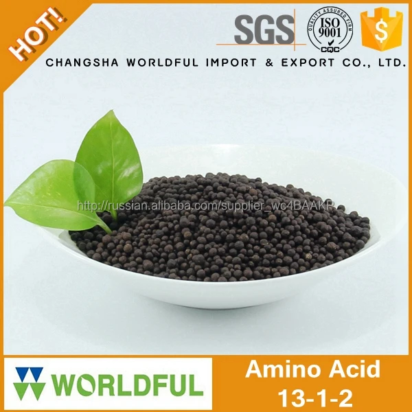 Worldful органический гранулы удобрений с нпк 13-1-2 и аминокислоты