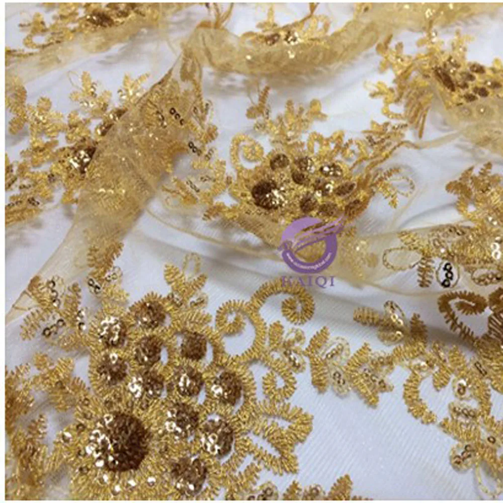 #17970 gold hot seller beaded embroidery cheap sequin table overlay