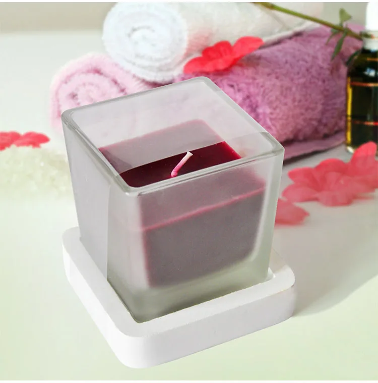 Square jar candle holder artificial natural perfume oil candle