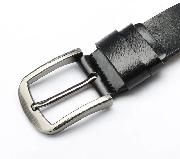Ремень B56 из натуральной кожи с пряжкой однотонный пояс в стиле ретро подарок для деловых мужчин