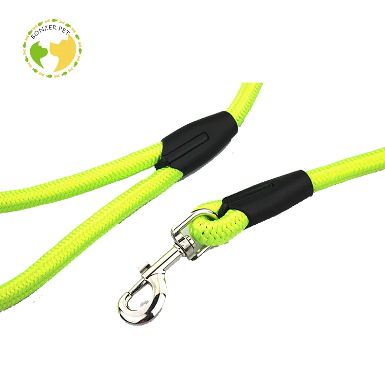Colorful Nylon Braided Rope Metal Clips Dog Leash