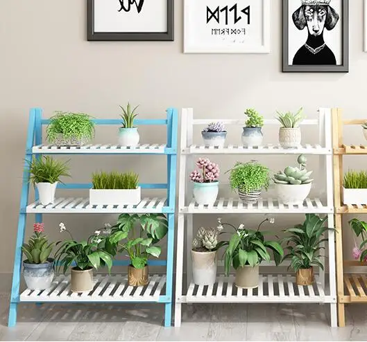 
2 tier wooden corner standing plant display stand shelf 