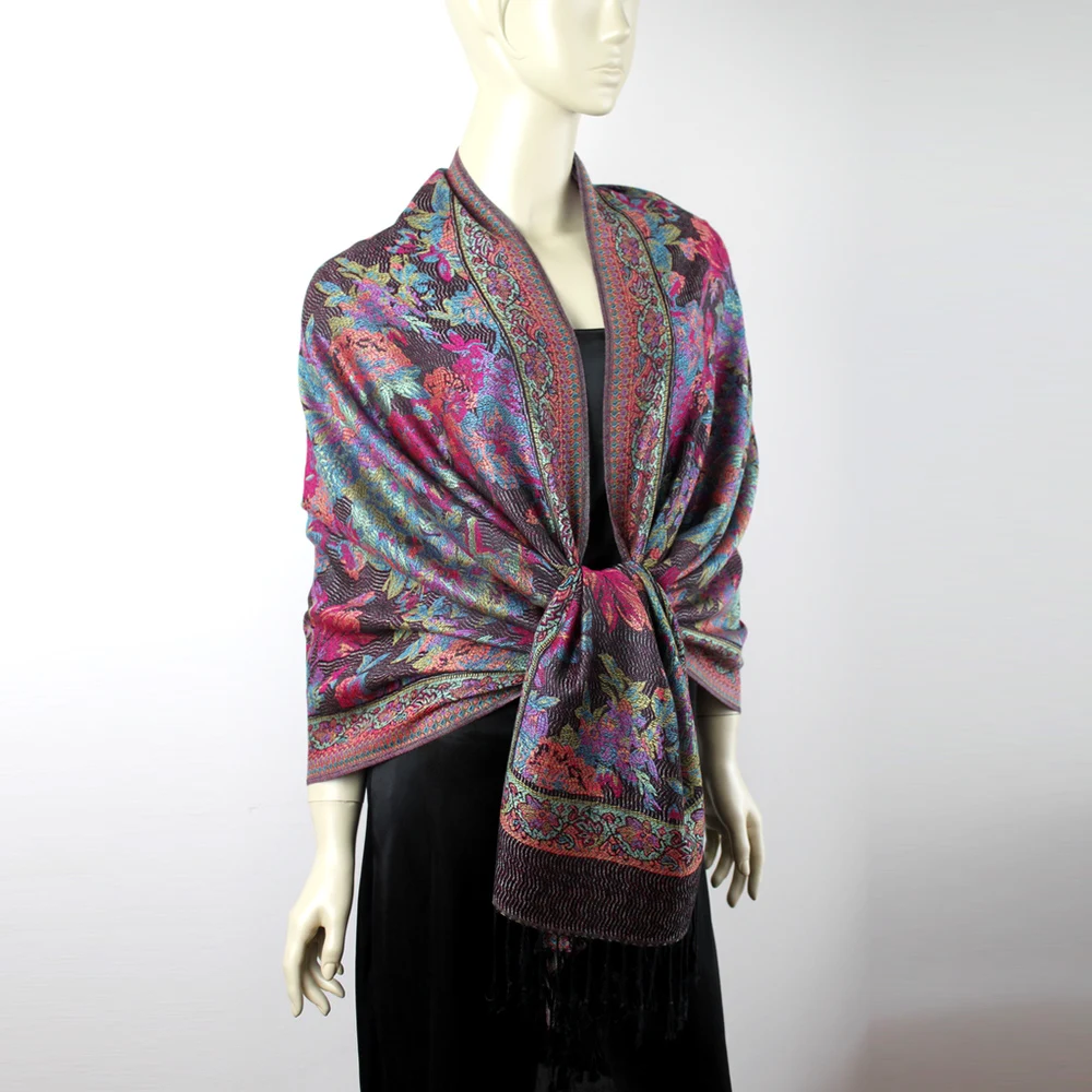 Russian wholesale pashmina viscose fashion shawls wraps ladies for winter