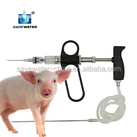 2ml automatic veterinary continuous syringe animal injection gun vaccinator pistol
