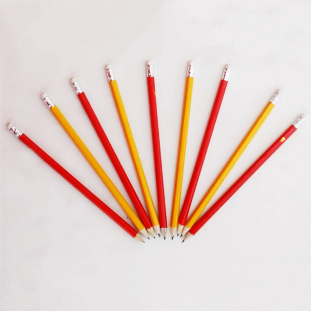 3.5 inch/7inch HB yellow pole with or without top eraser writing pencils