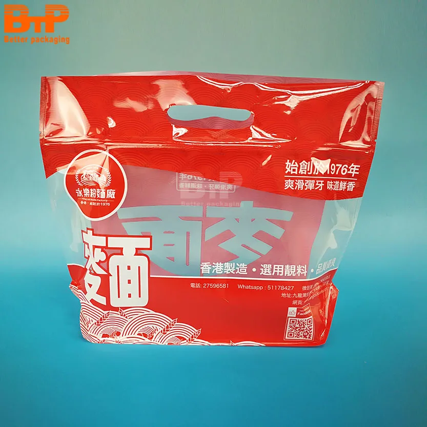 Custom Printed Quick Cooking Ramen Dry Noodles Spiral Spaghetti Pasta Fast Food Packaging Bags 400g/500g/800g/1kg