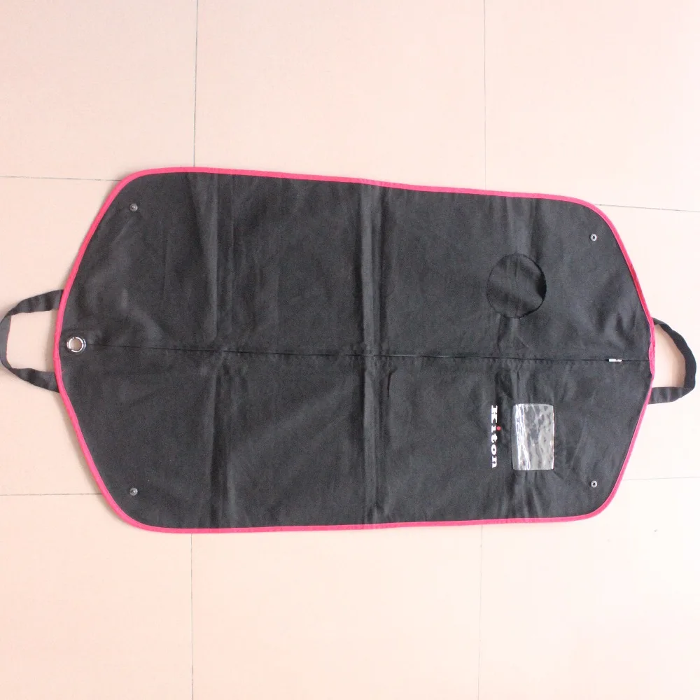 Hot-sell custom 42 inches Black breathable cotton hanging suit bag for men suit and closet