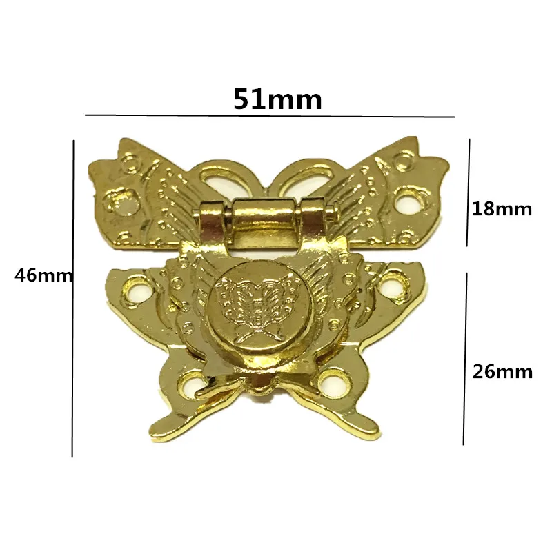 Factory supplier zinc alloy butterfly design metal lock for wooden box