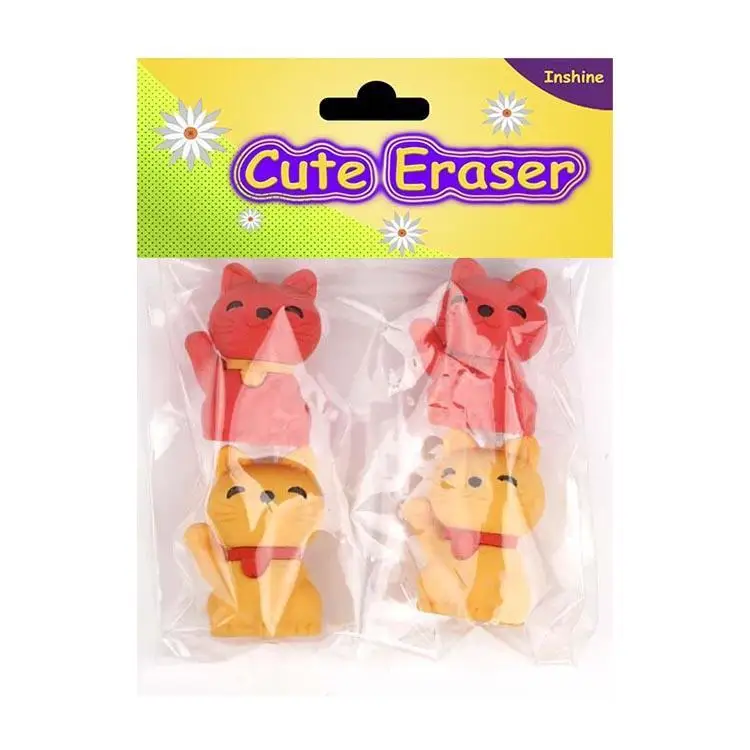 Professional Factory Supply 3D Lovely Frog Eraser Set Cute Rubber Eraser Set for Erasers Genre