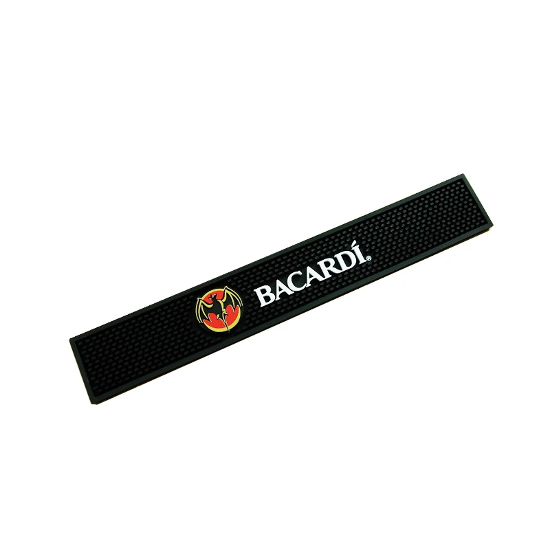 
Top Custom Made Logo BACARDI soft Pvc Personalized Soft Rubber Beer Bar Drip Spill Mat 