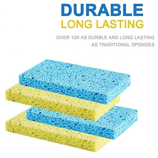 High Quality Cellulose Cleaning Scrub Sponge cellulose sponge kitchen cleaning Multifunctional Dishwashing Sponges