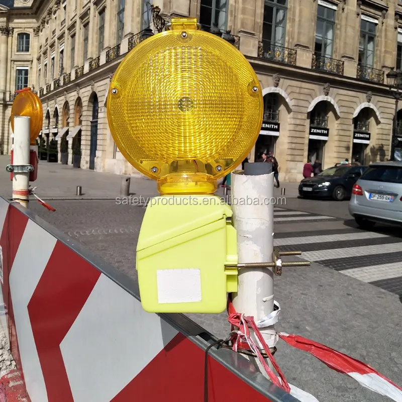 6V4R25 battery powered led yellow flashing traffic warning light