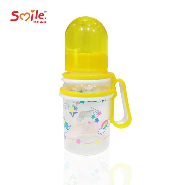 
Smile Bear High Quality 125ml Standard Neck PP Baby Feeding Bottle With Handle For New Born Baby 