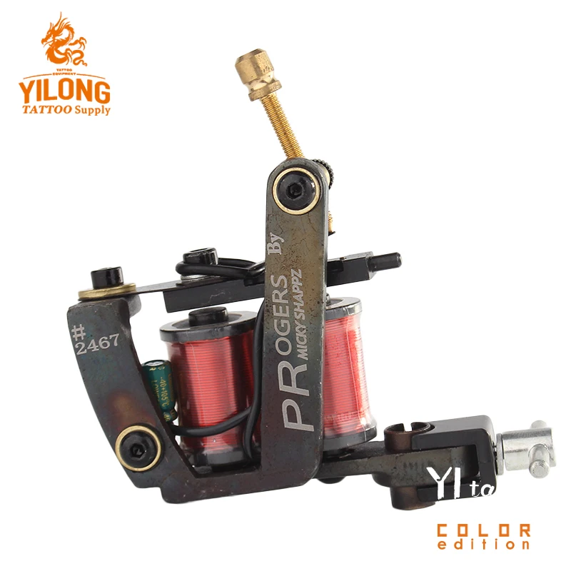 Yilong Professional Imitating Micky Coil Machine 10 Wrap Steel Iron Core Machine Coil Tattoo Machine