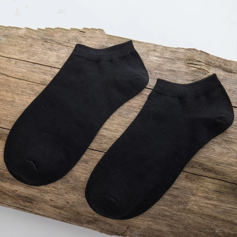
Custom your own brand black bamboo men ankle socks for men 