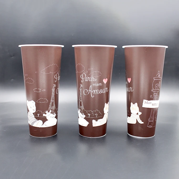 
Custom Design Eco Friendly Plastic Takeaway Bubble Tea Coffee Cup 