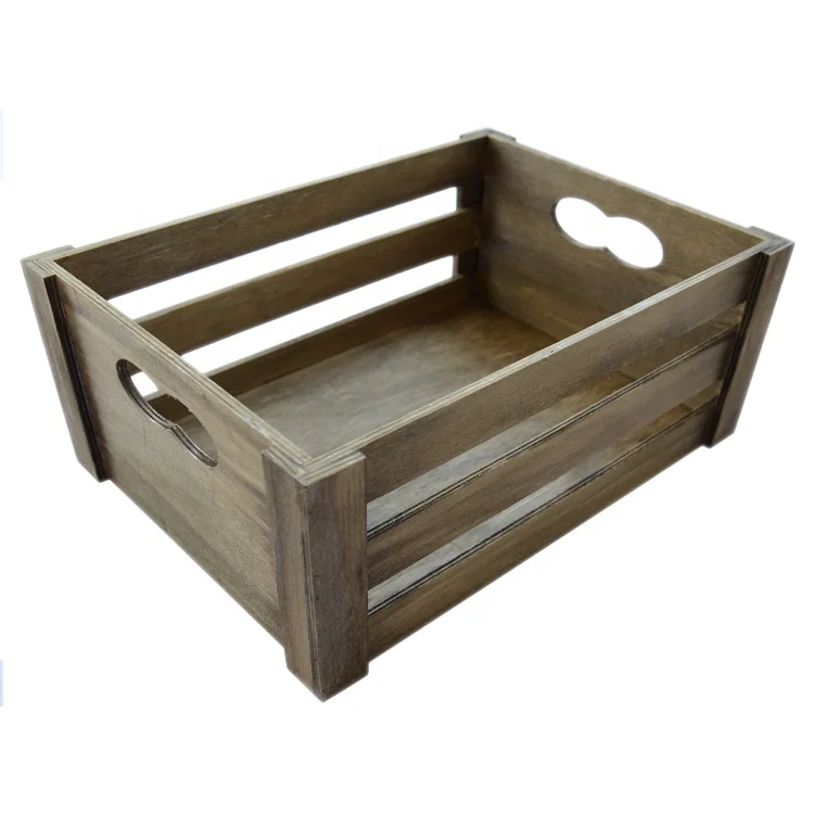 Custom logo vintage cheap plywood wooden storage crate