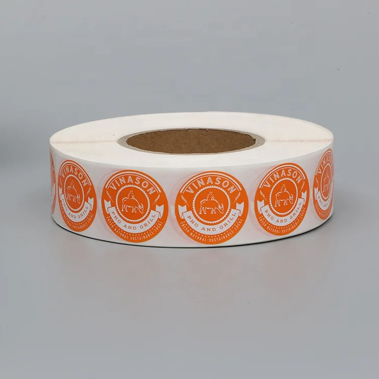 Cheap Self Adhesive Coated Paper Sticker Custom Private Logo Round Food Container Labels