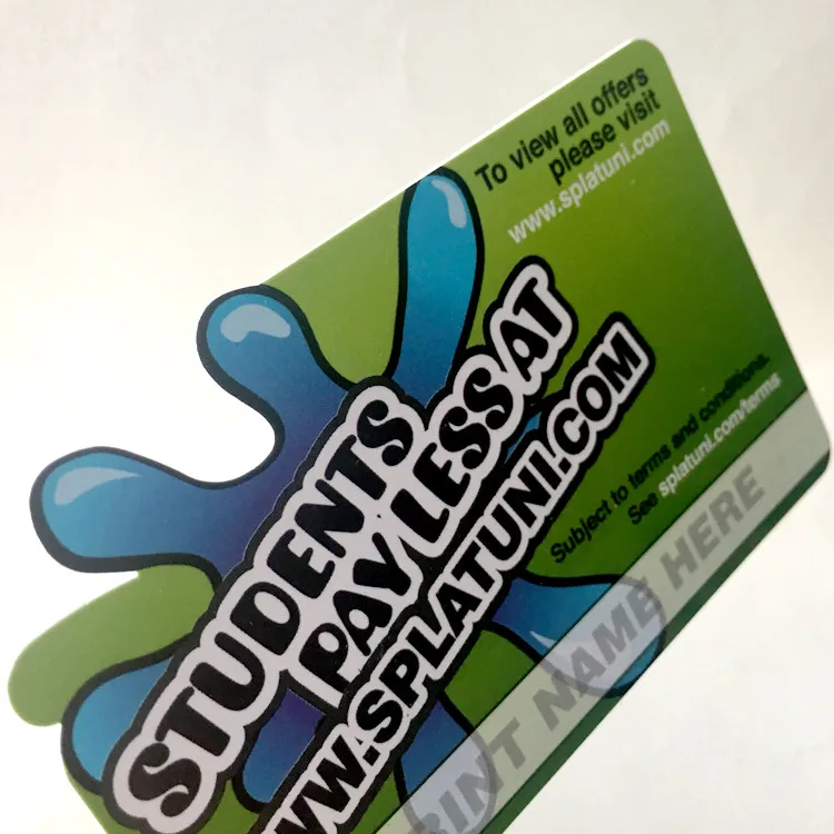 customized irregular shape plastic tag die cut free shape custom pvc hanger tags printing cheap plastic gift card with glossy
