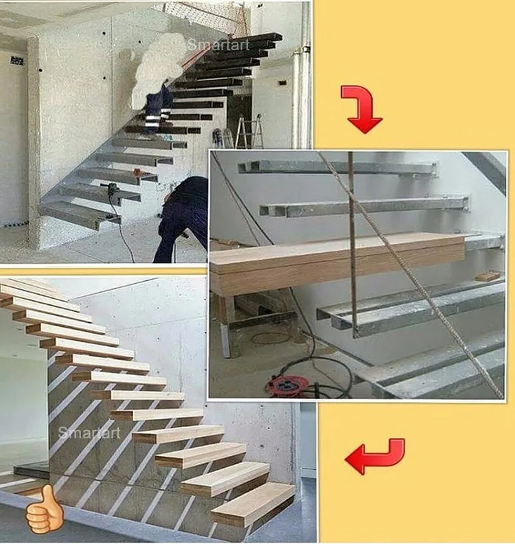 
modern floating staircase,floating glass photo frame 