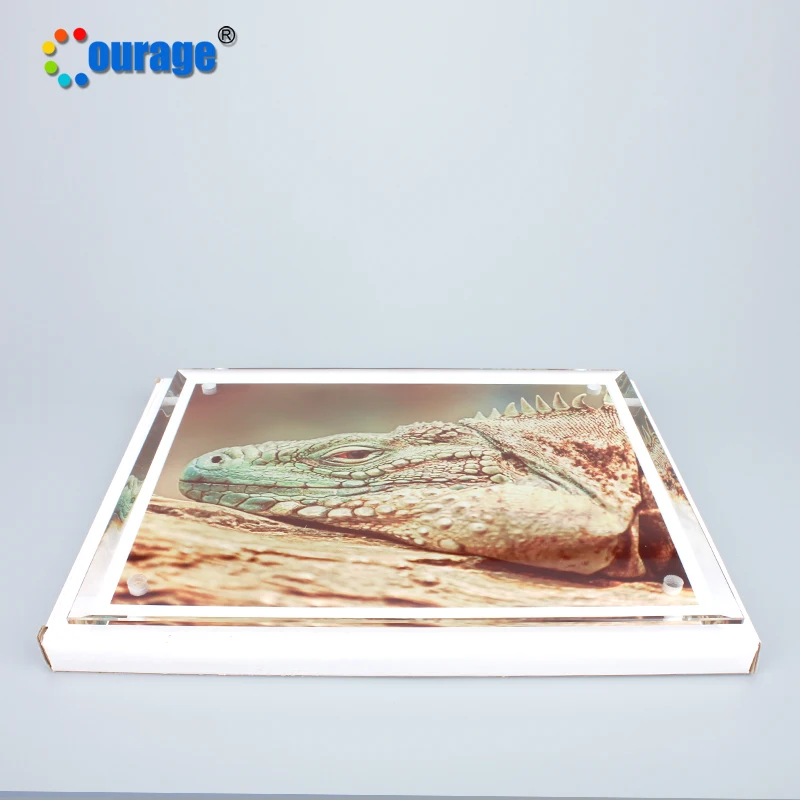 Мужество BL-09 прямоугольник Безрамная картинная рамка фото на стекле