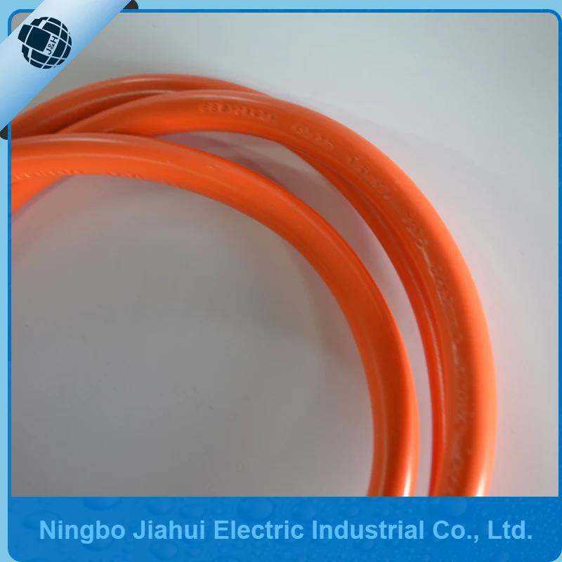 AU orange power extension cord with transparent plug and socket