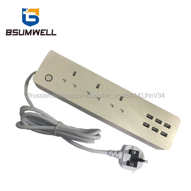 Factory wholesale power strip individual wall switches usb US output work Amazon Alexa voice control