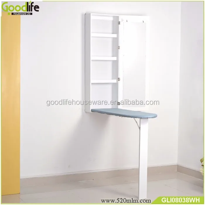 Wholesale foldable storage cabinet ironing board with mirror wall mounted folding iron table