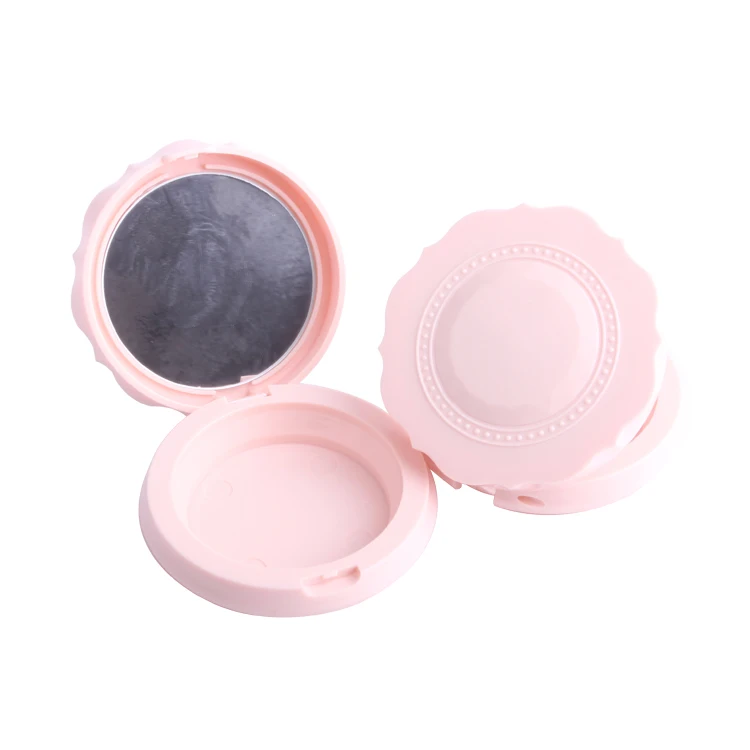New Design Customized Pink Make Up Compact Powder Case with Mirror