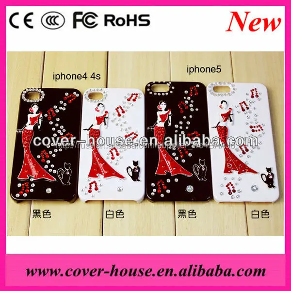 Сексуальная девушка шику кристалл Cat чехол для iPhone 5 5S