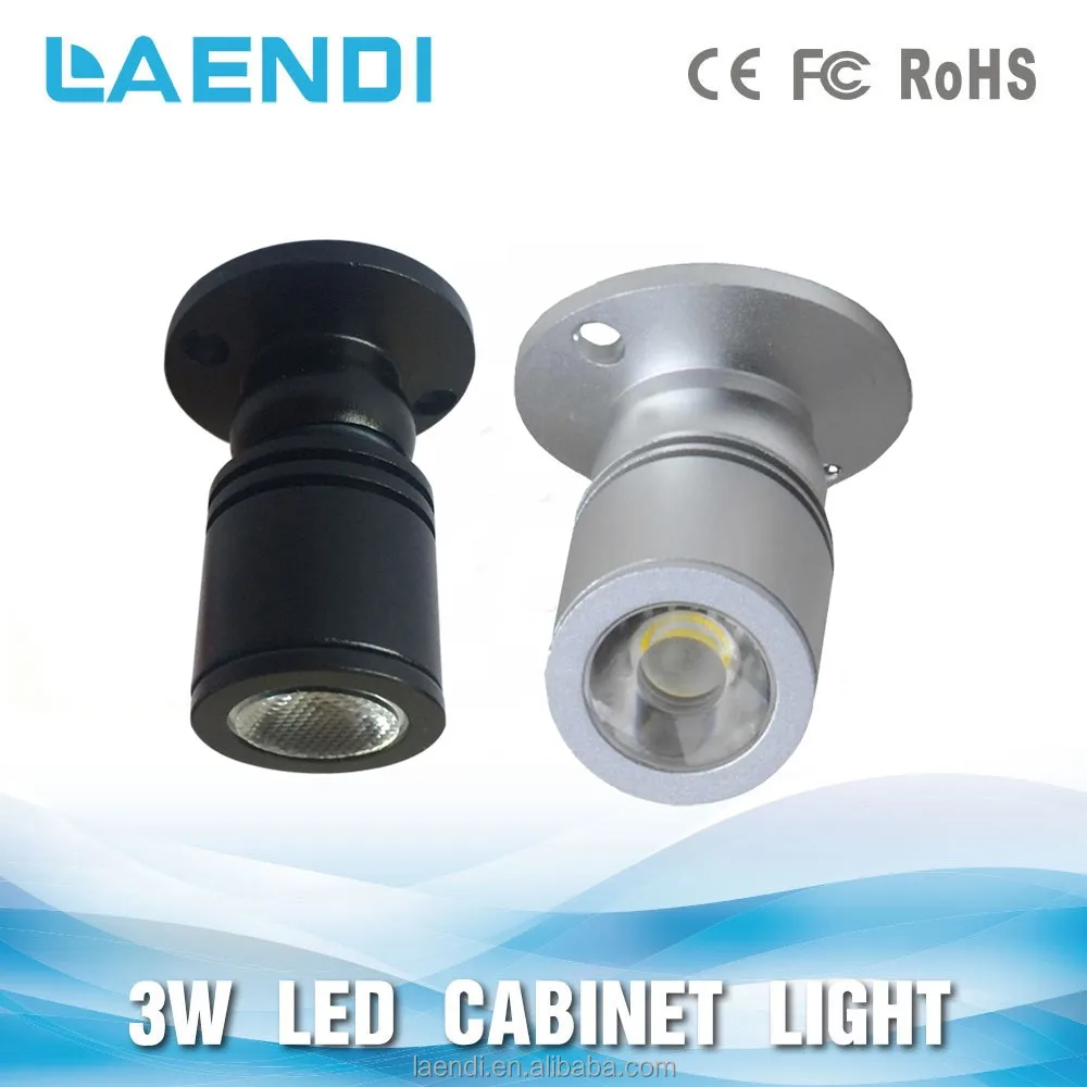 50/60Hz ac 100-240v diameter 20mm 3w cabinet showcase battery operated mini led spotlight