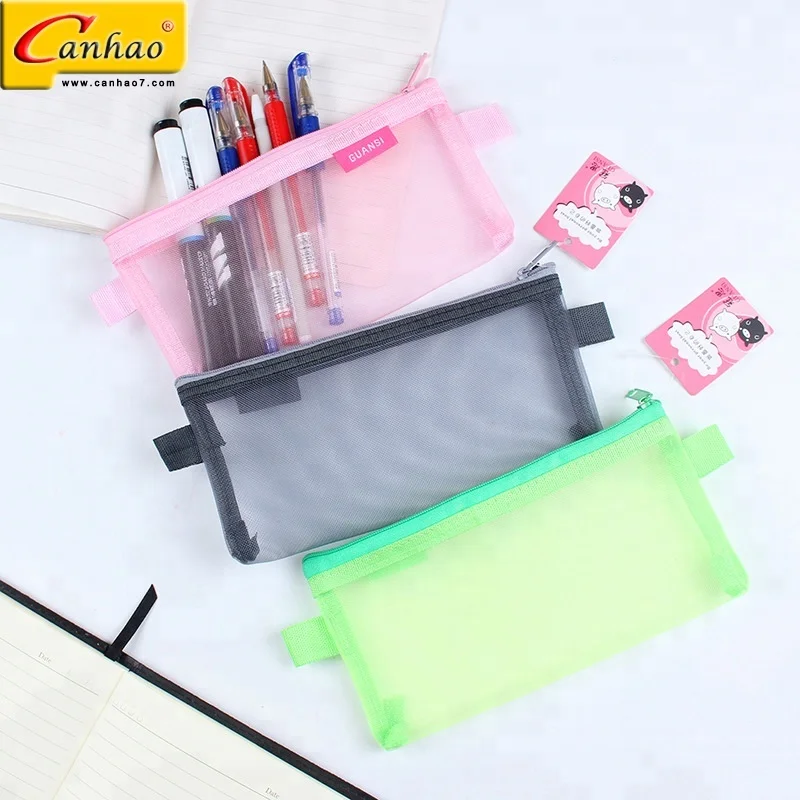 
Custom gift pouch clear nylon advertising A4 organza file doucment bag 