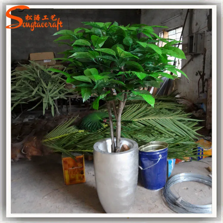 Home Decor Tropical Tree Artificial Cocoa Pods Fruit Trees Plastic Pods Tree Real Wood Plant