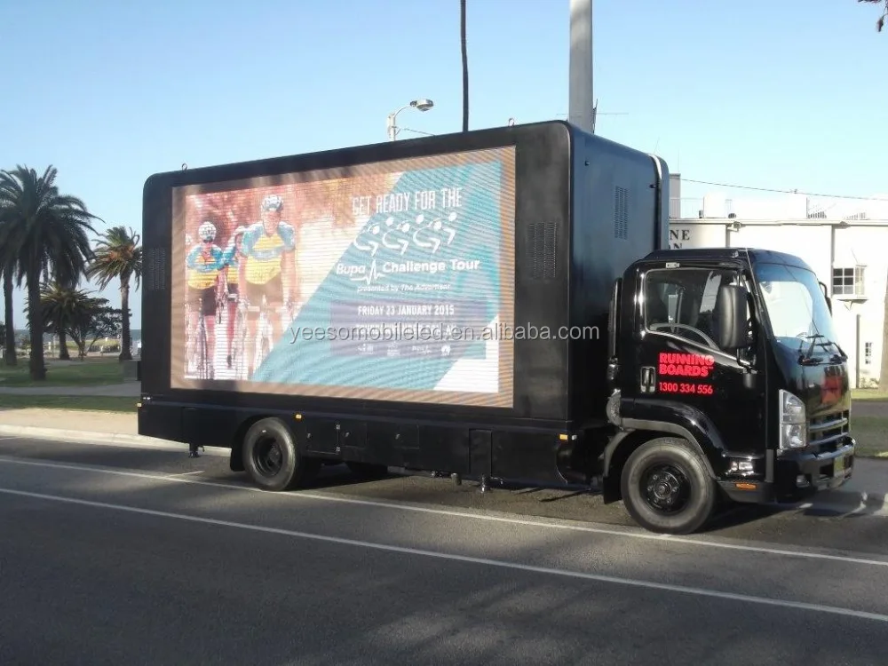 Мобильный Рекламный грузовик с одним подъемным светодиодным экраном и рекламной коробкой