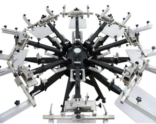 Factory low price 8 color 8 station stencil silk screen printing machine DIY cloth T shirt for sale