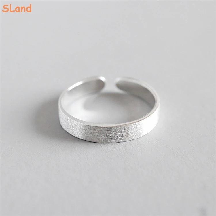 SLand Jewelry Manufacturer Low MOQ wholesale Rhodium and Gold plating hammered Texture 925 sterling silver resizeable rings