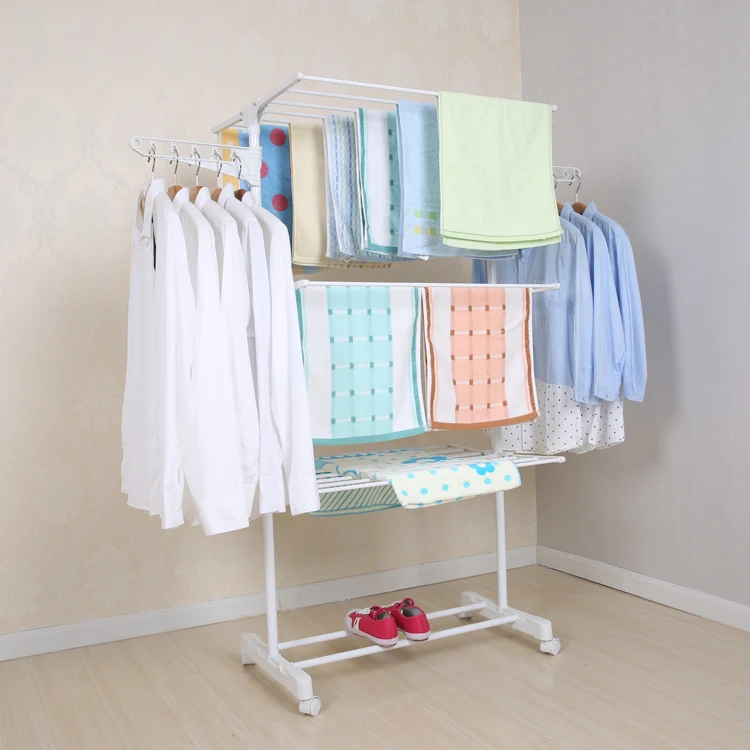ON SALES 3 tier adjustable clothes drying rack multi-function folding clothes hanger rack heavy duty