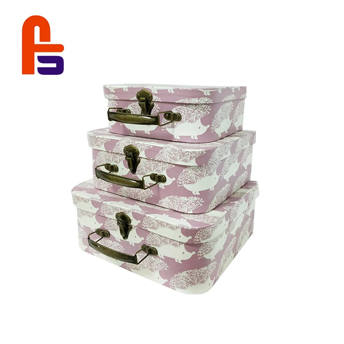 Luxury Custom Christmas Candy Box Cardboard Printed Suitcase Shaped Baby Gift Box with handle