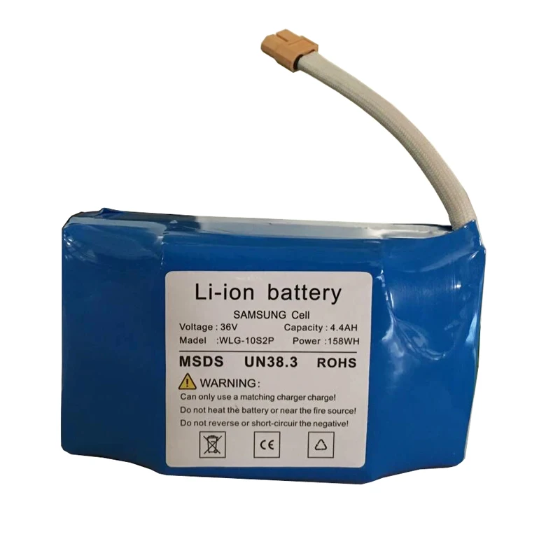 CE Rohs MSDS 10S2P 36v 4.4Ah lithium ion battery pack for electric balance scooter