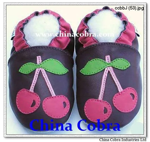 
CHINA COBRA newest top quality genuine leather soft sole baby girl shoes 