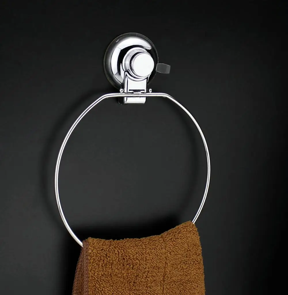 Stainless Steel Towel Ring Towel Holder Suction Cup Towel Rack Bathroom Kitchen Accessories