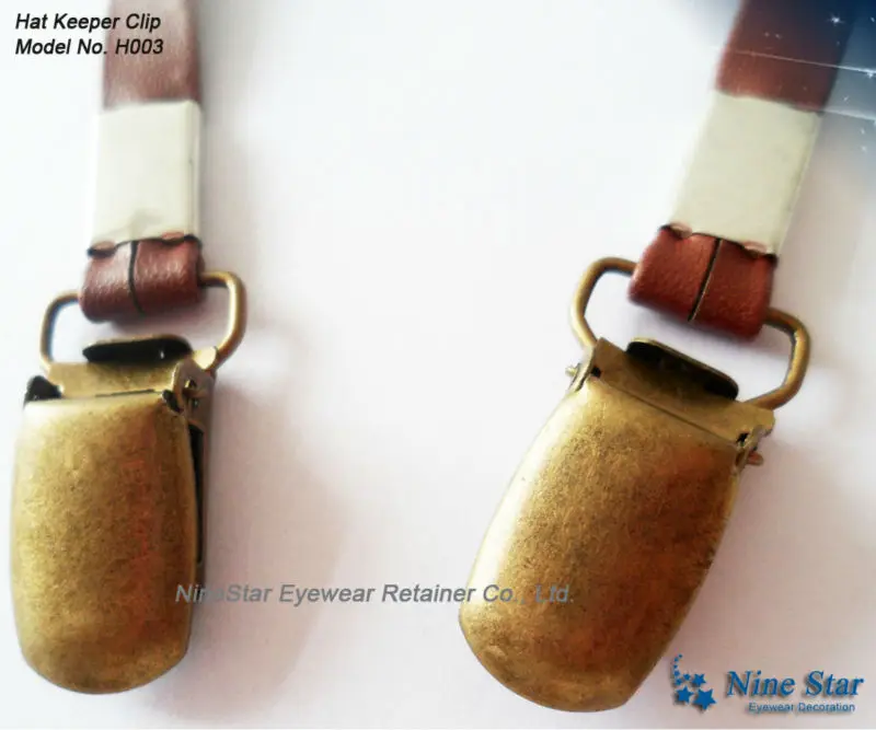 LEATHER HAT STRAP RETAINER Cord String flat leather clip cap