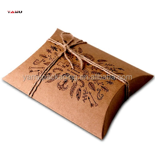 
 Пасторальная коробка из крафт-бумаги для подушек, ручная роспись, подарочная упаковка, картонная коробка для нуги  