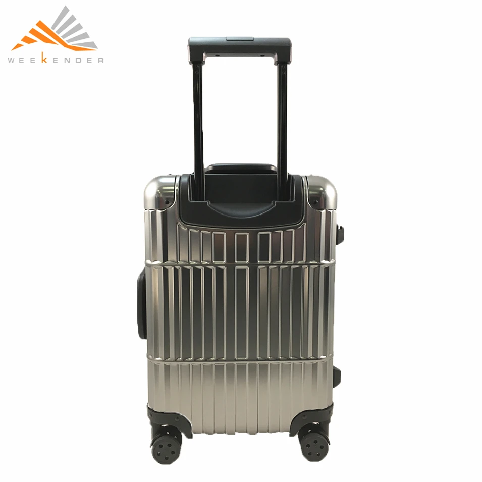 ODM OEM Telescopic Handle Custom Trolley Luggage Aluminum Suitcase With TSA Lock